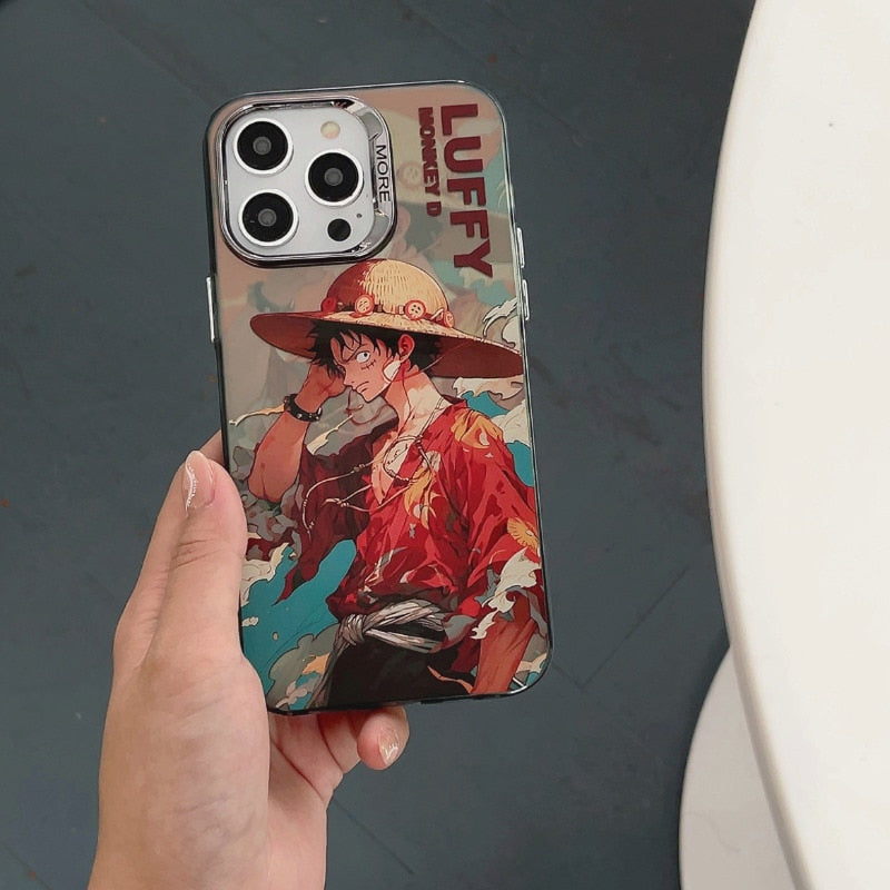 ONE PIECE Luffy and Zoro painting Anime Phone Case For iPhone 14 13 12 11 Pro Max Case Cute luxury cartoon art Soft Cover