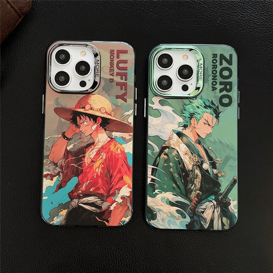 ONE PIECE Luffy and Zoro painting Anime Phone Case For iPhone 14 13 12 11 Pro Max Case Cute luxury cartoon art Soft Cover